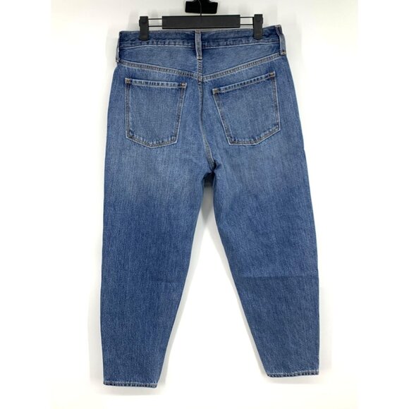 Old Navy Jeans High Rise Slouchy Taper Button Fly Blue Denim NWT - Picture 7 of 9